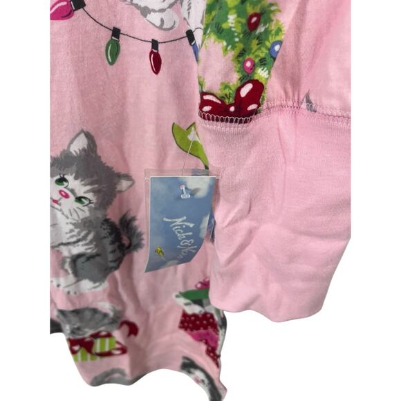Nick & Nora Women's Nightgown XXL Pink Kittens Christmas Tree NWT Rare - Picture 6 of 12
